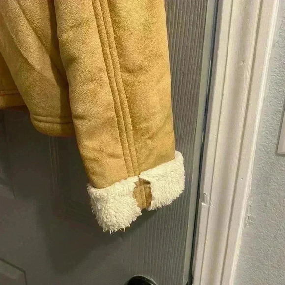 Girls Old Navy faux suede Sherpa lined zippered jacket side pockets NWOT XL (14) - Picture 7 of 13